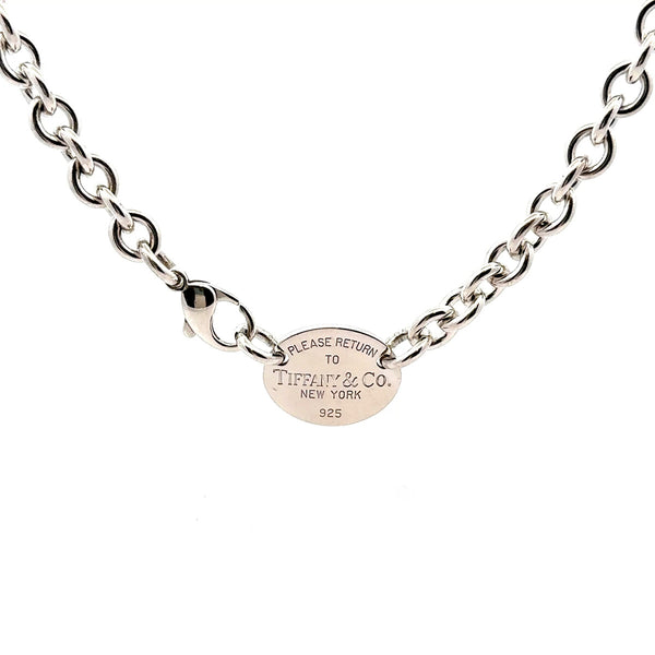 Pre-Owned Tiffany & Co. Return To Tiffany Oval Tag Necklace