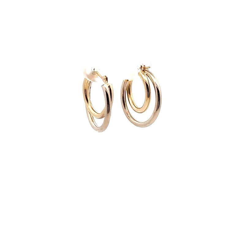 Pre-Owned Two-Tone Double Hoop Earrings