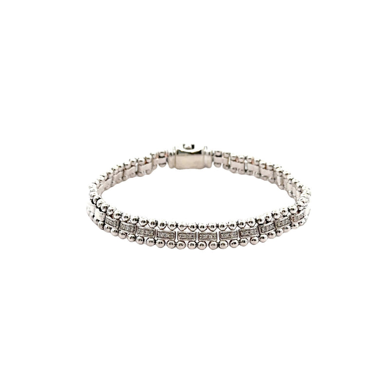 Pre-Owned Lagos Diamond Spark Link Bracelet