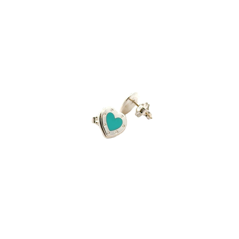 Pre-Owned Tiffany & Co. Tiffany Blue Mini Heart Stud Earrings