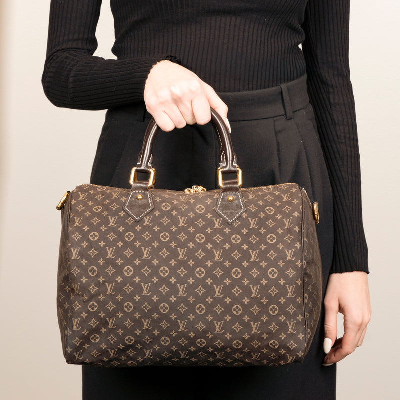 Pre-Owned Louis Vuitton Monogram Mini Lin Speedy Bandouliere 30