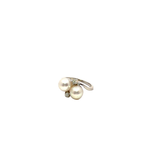 Pre-Owned Pearl and Diamond Ring