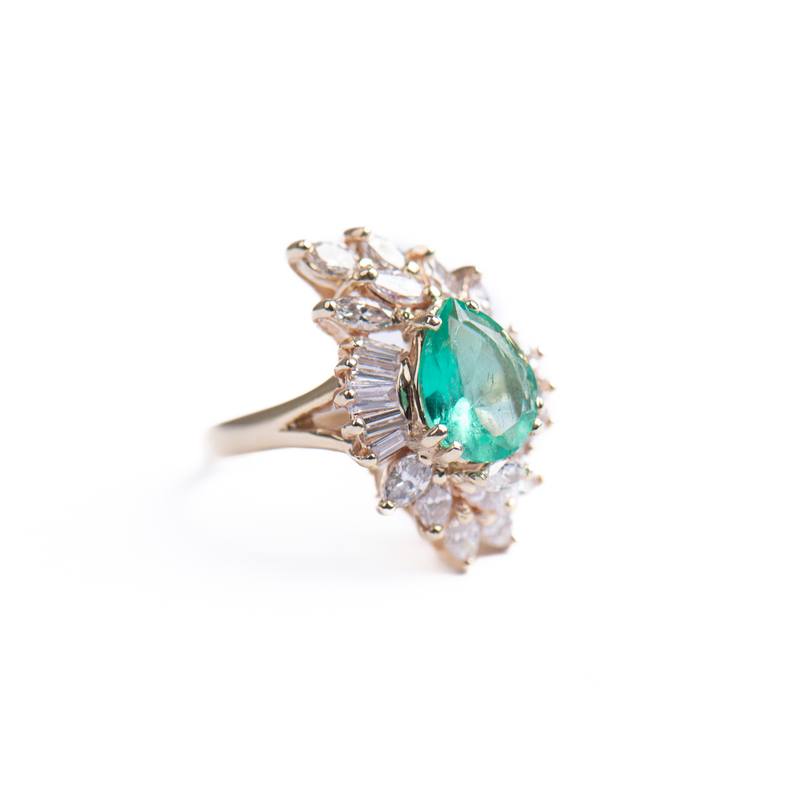 Pre-Owned Emerald and Diamond Ring