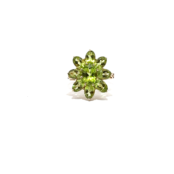 Pre-Owned Peridot Flower Ring