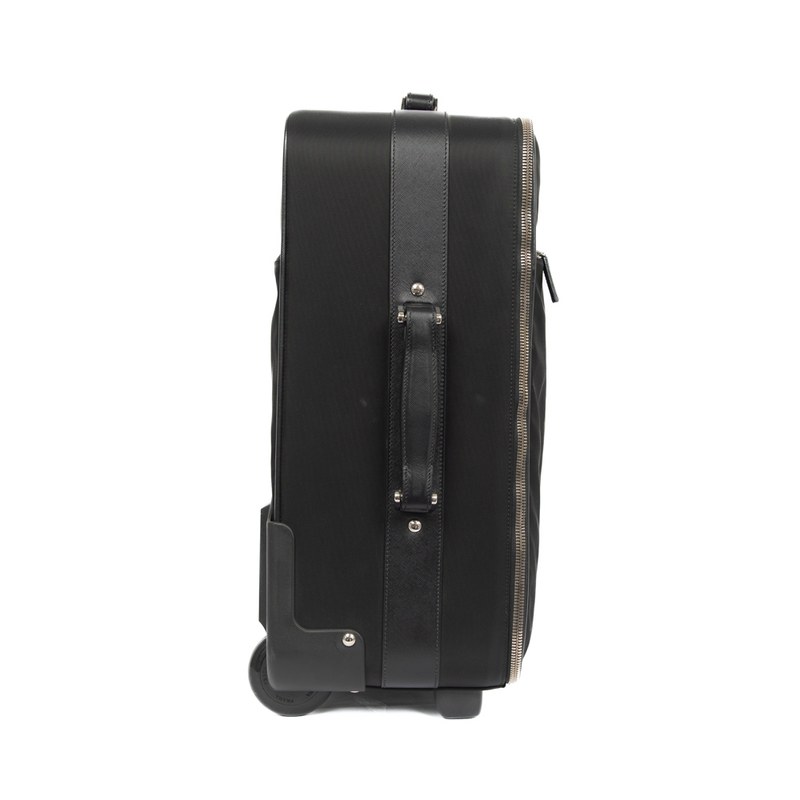 Pre-Owned Prada Tessuto Saffiano Trolley Luggage