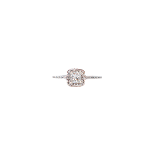 Pre-Owned Princess Cut Halo Engagement Ring