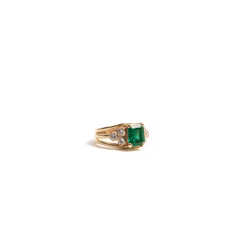 Pre-Owned Emerald and Diamond Ring