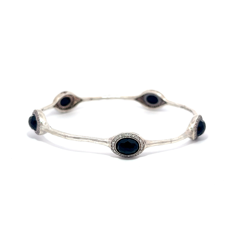 Pre-Owned Ippolita Black Onyx and Diamond Stella Bangle