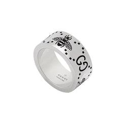 Gucci Signature" Sterling Silver 9mm Bee Ring