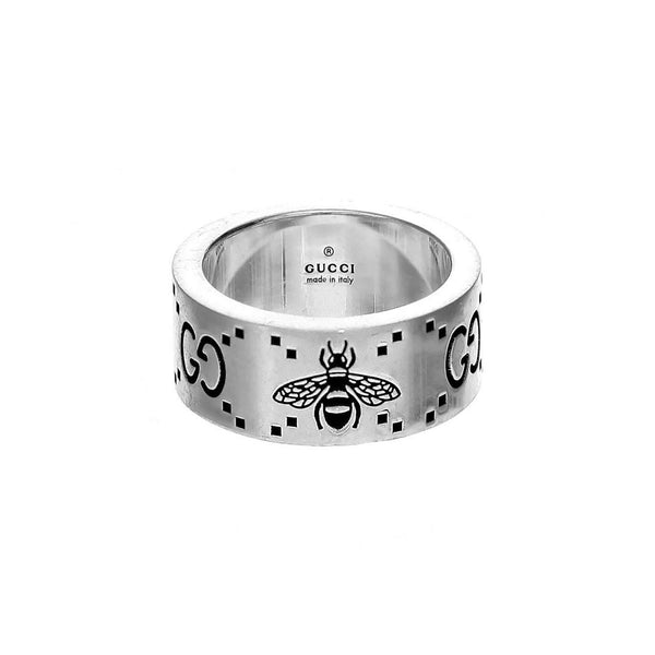 Gucci Signature" Sterling Silver 9mm Bee Ring