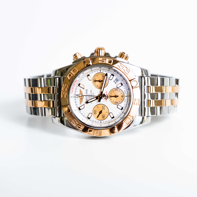 $13,100 SS/18KRG 43.5MM BREITLING CHRONOMAT WATCH