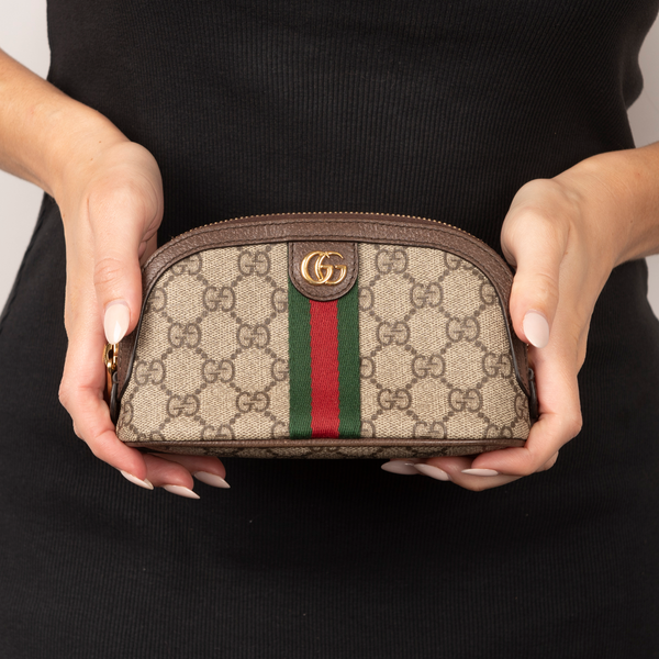 Pre-Owned Gucci GG Supreme Ophidia Medium Cosmetic Case