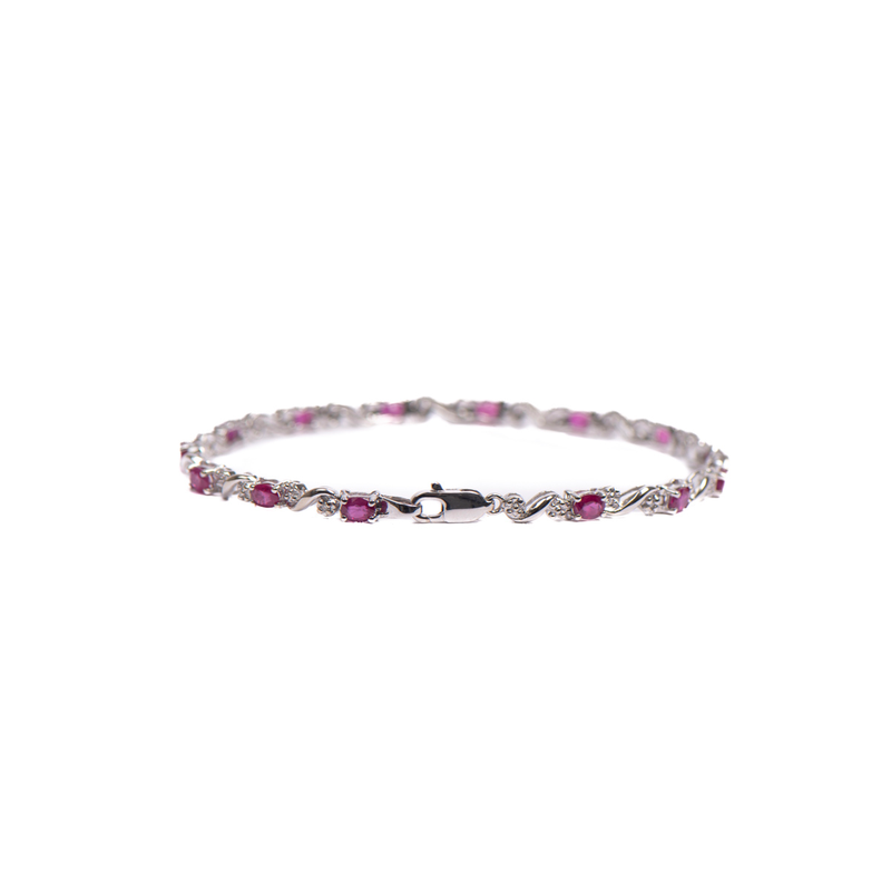 Pre-Owned Ruby and Diamond Line Bracelet