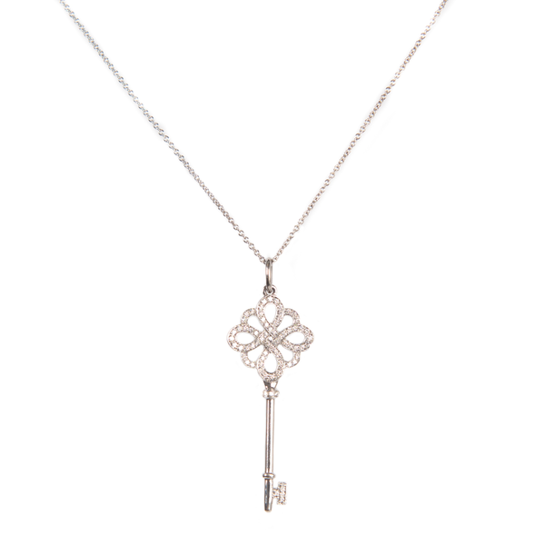 Pre-Owned Tiffany & Co. Diamond Knot Key Pendant