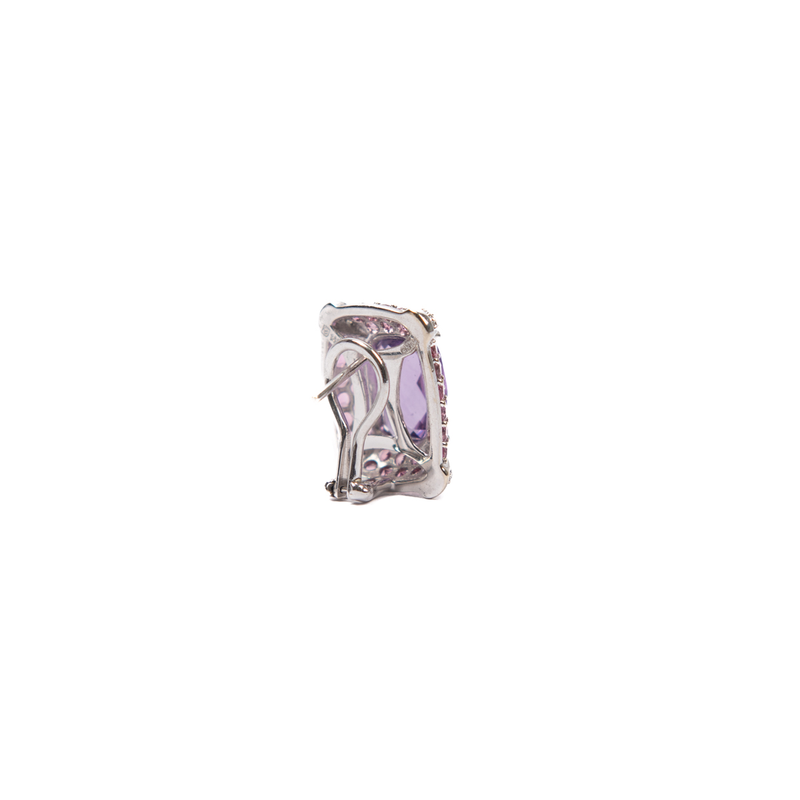 Pre-Owned Amethyst and Diamond Earrings