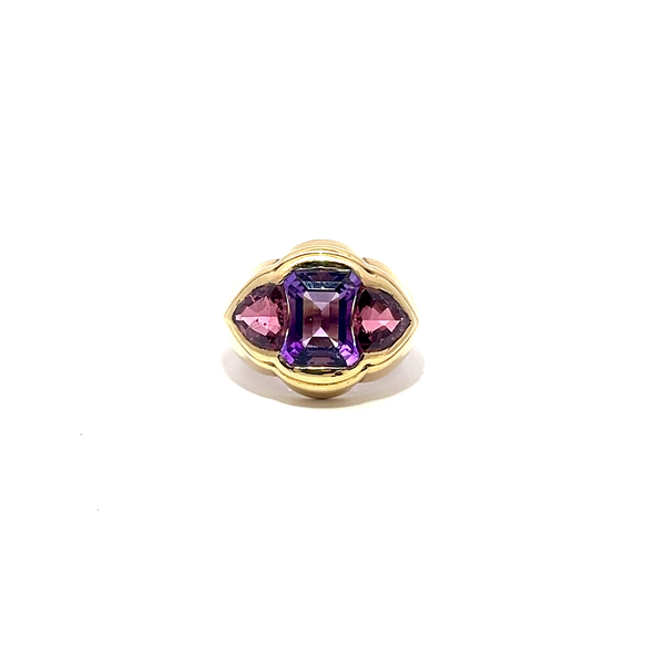 Pre-Owned Amethyst and Tourmline Ring