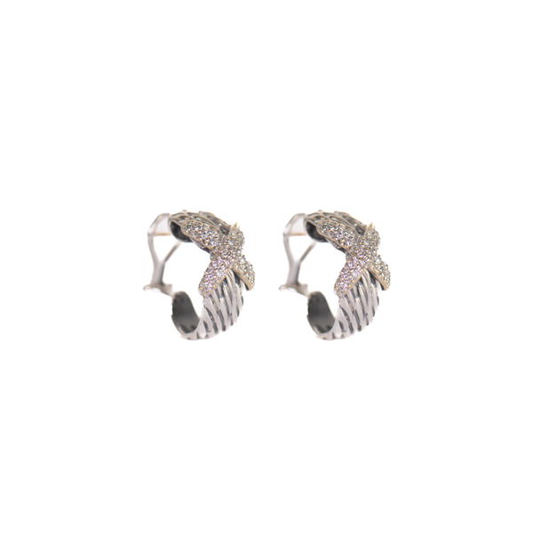 Pre-Owned David Yurman Diamond Cable X Earrings