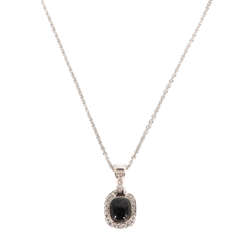 Pre-Owned Black Onyx and Diamond Pendant