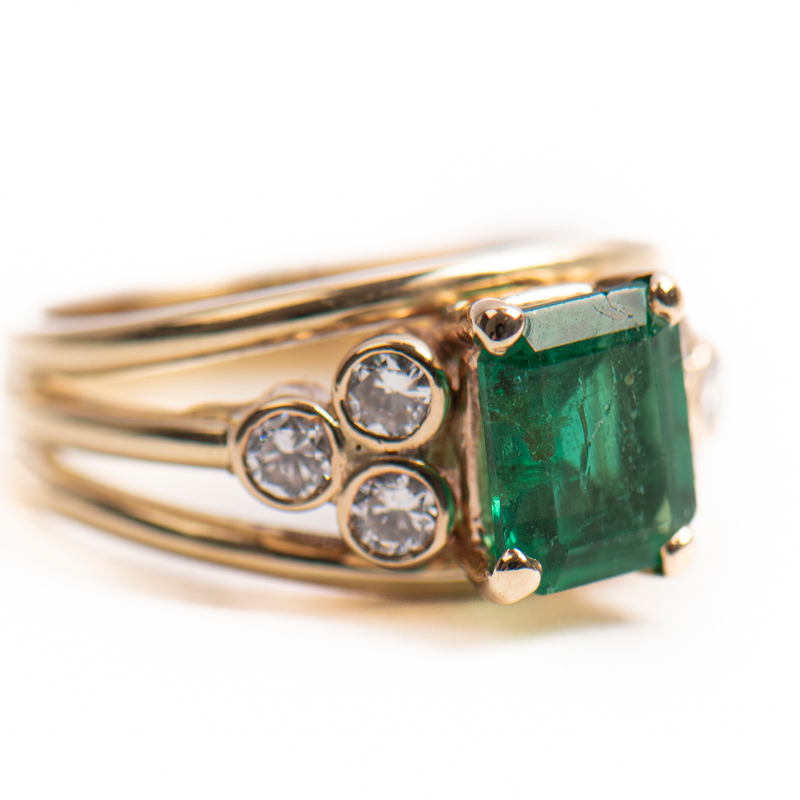 Pre-Owned Emerald and Diamond Ring