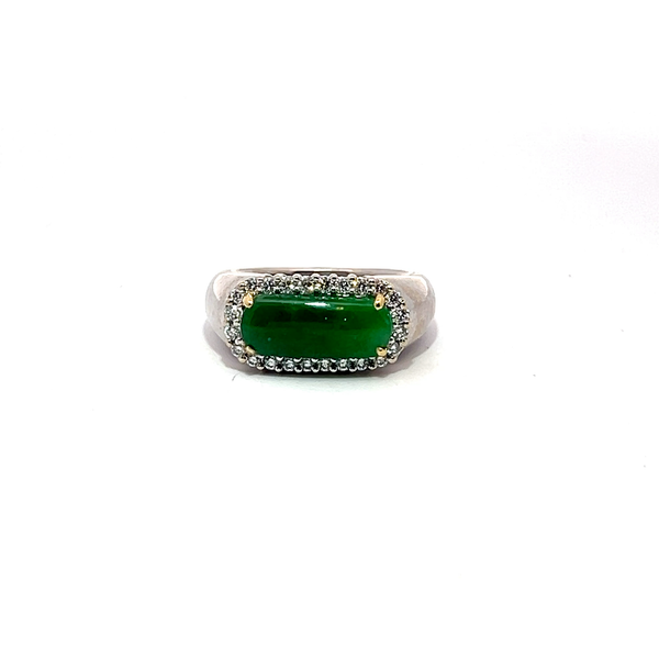 Pre-Owned Jade and Diamond Ring