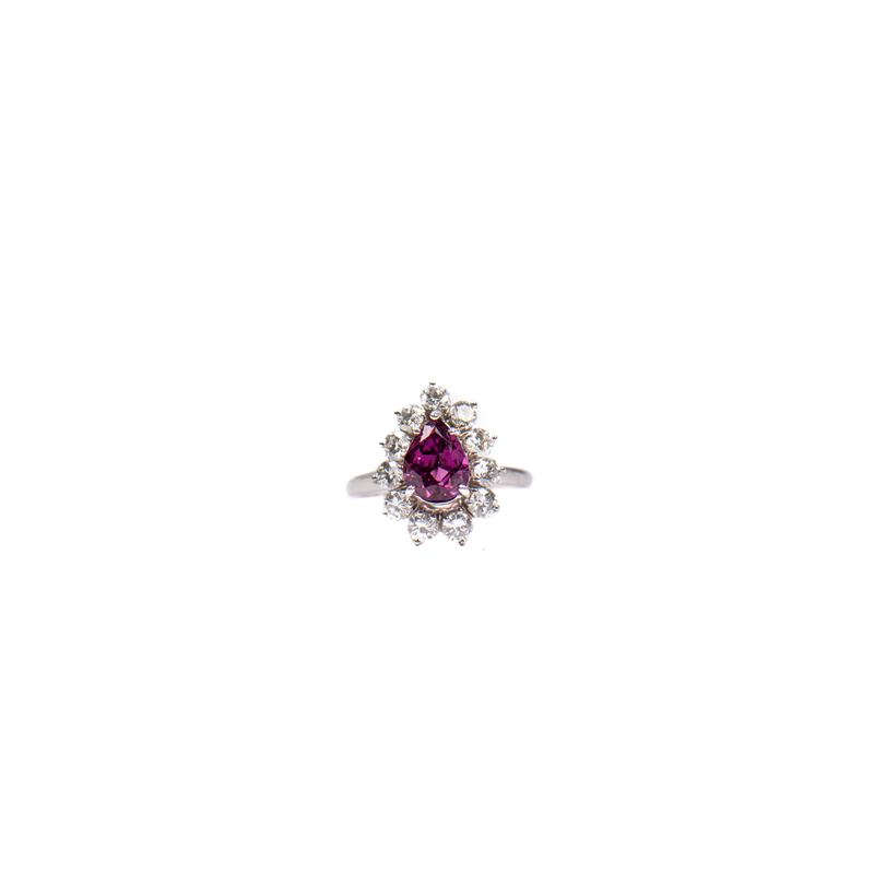 Pre-Owned Red Sapphire and Diamond Ring