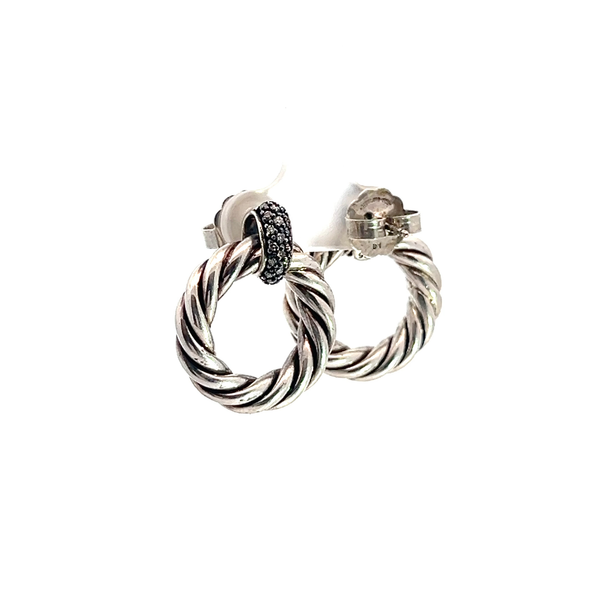 Pre-Owned David Yurman Diamond Cable Classic Earrings