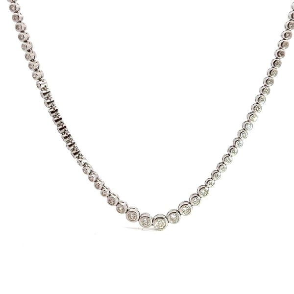 Pre-Owned Diamond Riviera Bezal Set Necklace