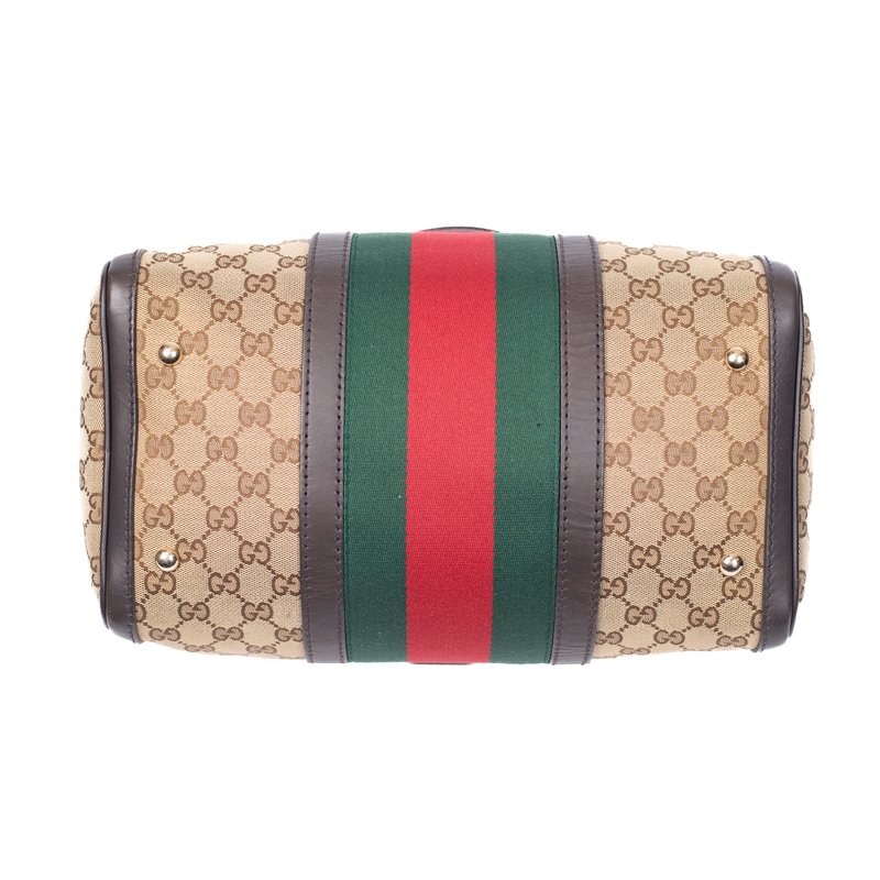 Pre-Owned Gucci GG Canvas Web Boston Bag