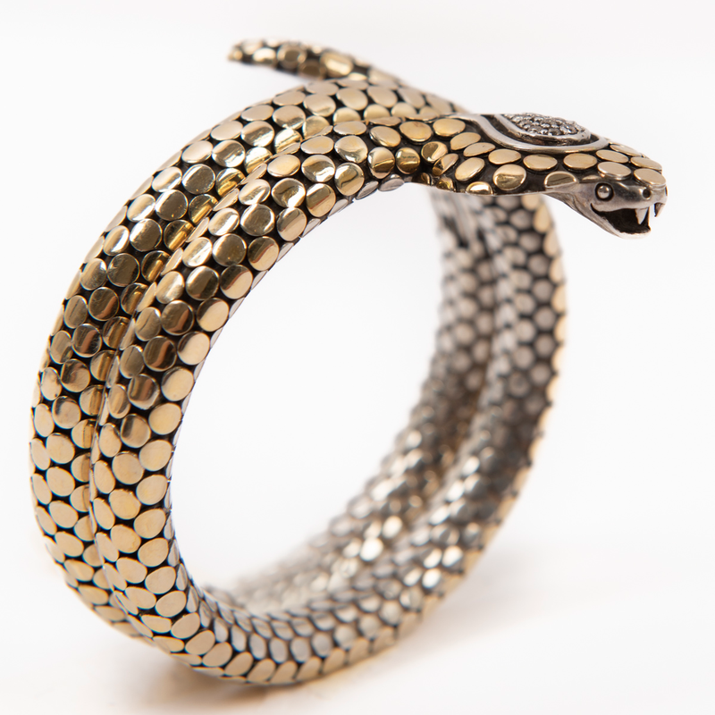 Pre-Owned John Hardy Diamond Coil Cobra Bracelet