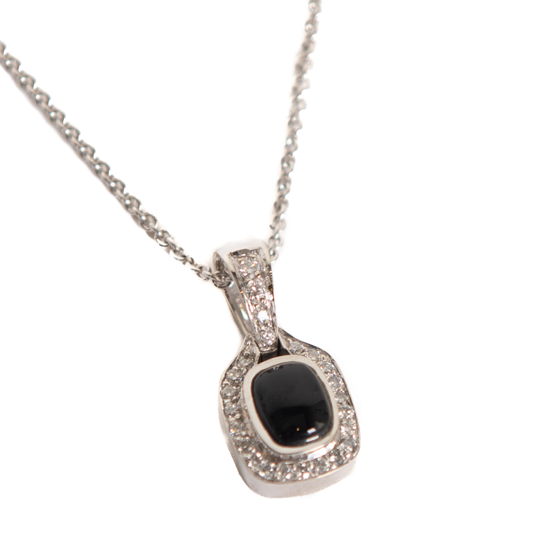 Pre-Owned Black Onyx and Diamond Pendant