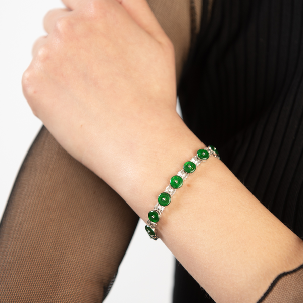 Pre-Owned Emerald and Diamond Bracelet