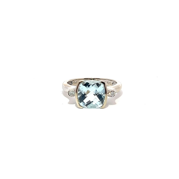 Pre-Owned Aquamarine and Diamond Ring