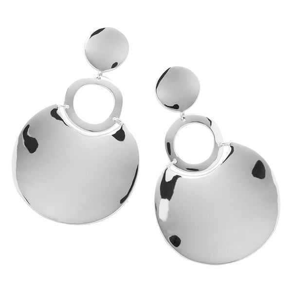 Statement Wavy Disc Drop Earrings