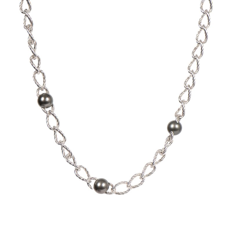 Pre-Owned David Yurman Black South Sea Pearl Toggle Necklace