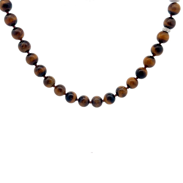 Pre-Owned David Yurman Tigers Eye and Diamond Bead Necklace