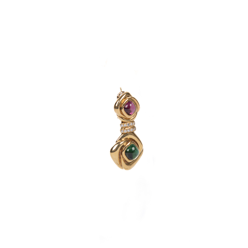 Pre-Owned Tourmaline and Diamond Earrings