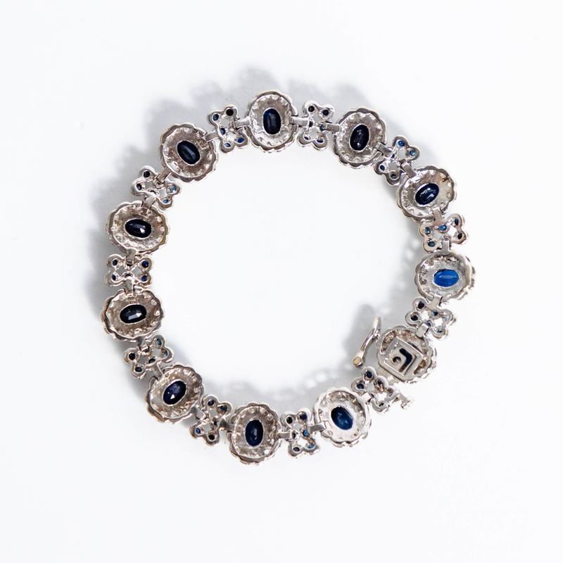 Pre-Owned Blue Sapphire and Diamond Bracelet