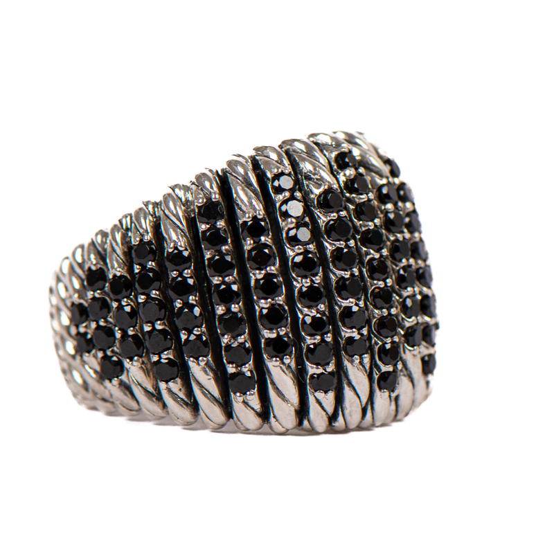 Pre-Owned David Yurman Black Spinel Tempo Ring