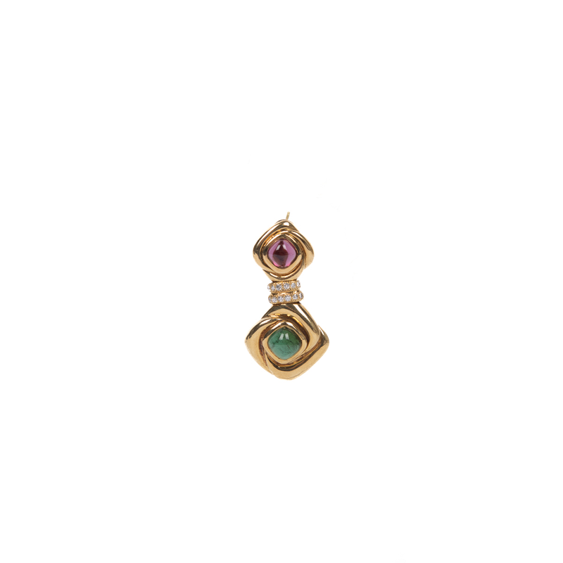 Pre-Owned Tourmaline and Diamond Earrings