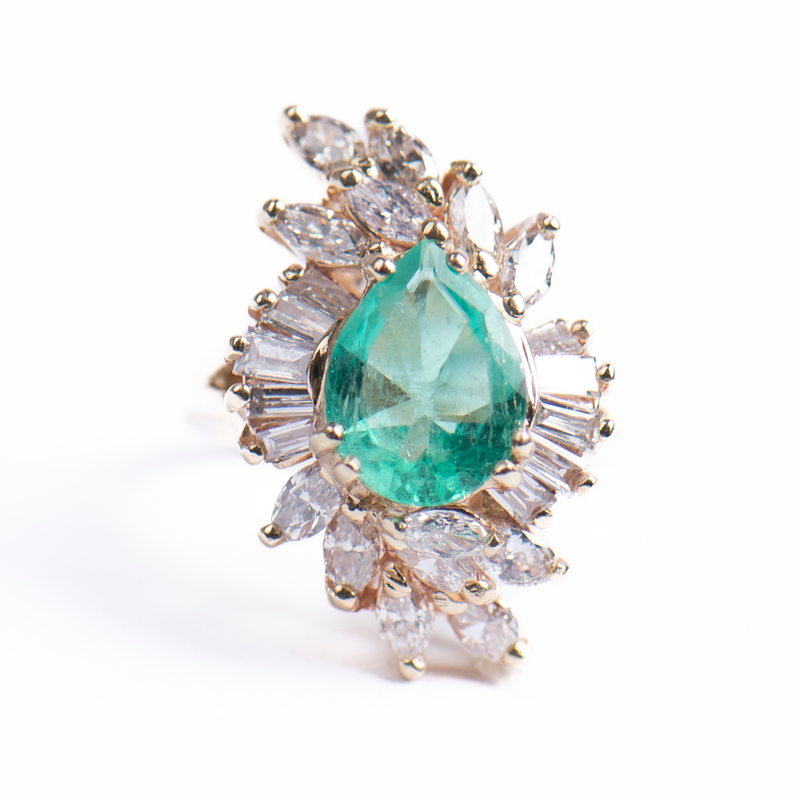 Pre-Owned Emerald and Diamond Ring