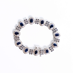 Pre-Owned Blue Sapphire and Diamond Bracelet