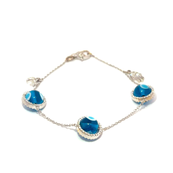 Pre-Owned Aaron Basha Diamond Evil Eye Bracelet