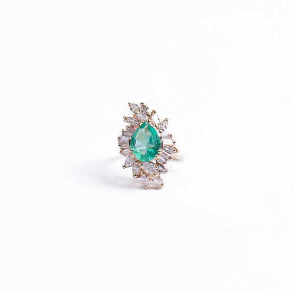 Pre-Owned Emerald and Diamond Ring