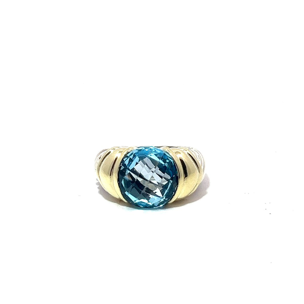 Pre-Owned David Yurman Two-Tone Blue Topaz Capri Ring